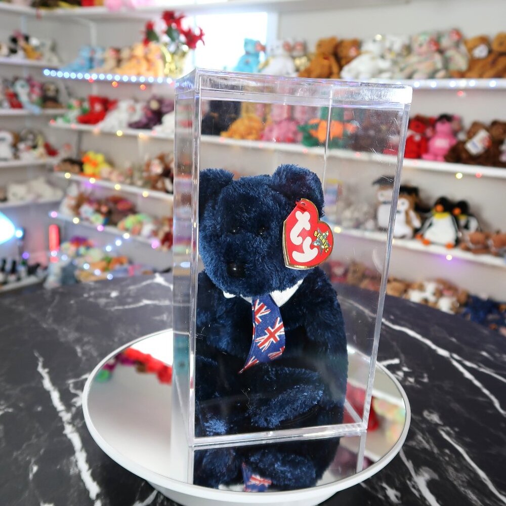 TY‎ Beanie Baby - Pops the Bear (UK Tie Version) | MWMT New Mint Tags | Retired
